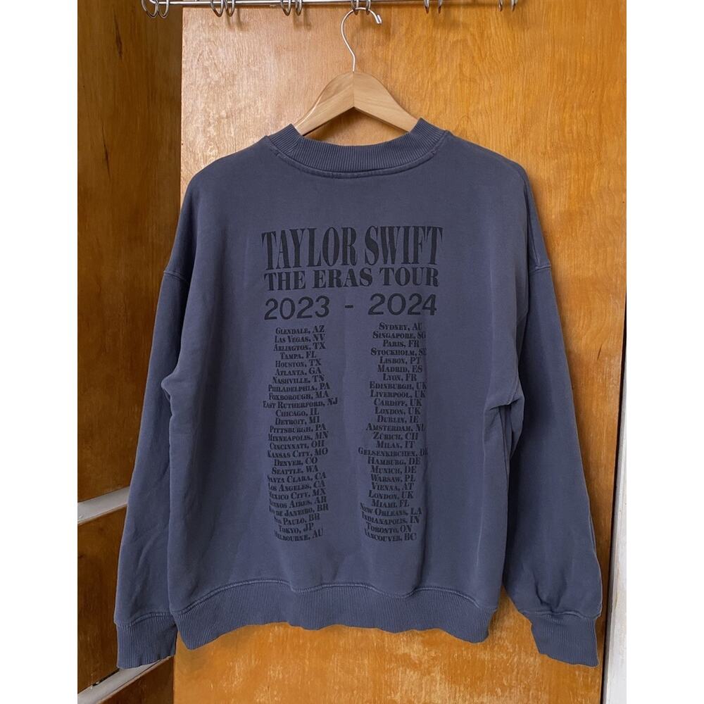 Taylor Swift Eras Tour Blue Gray Crewneck Sweatshirt Size S Official Merchandise